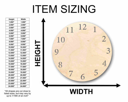 Unfinished Wood Clock Silhouette - Craft- up to 46" DIY