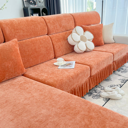 Universal Elastic Skirt Sofa Slipcover, Stretch Sofa Cushion Cover For Bedroom Office Living Room