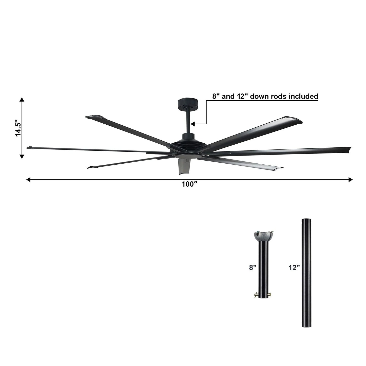 Silent Storm Extra Large Ceiling Fan with Remote Control