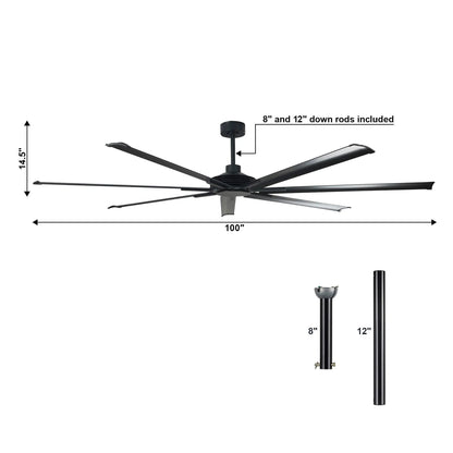 Silent Storm Extra Large Ceiling Fan with Remote Control
