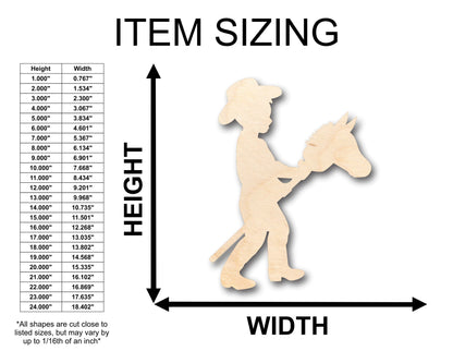Unfinished Wood Cowboy Kid Shape - Craft - up to 46" DIY