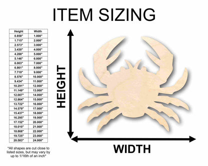 Unfinished Wood Crab Silhouette - Craft- up to 46" DIY