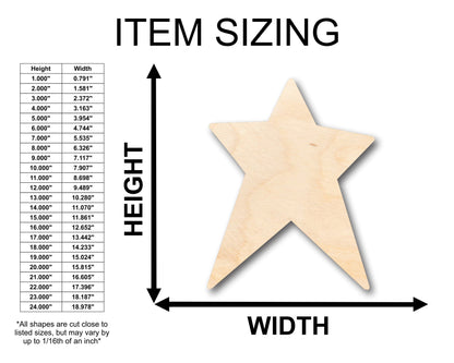 Unfinished Wood Unbalanced Star Shape - Craft - up to 46" DIY