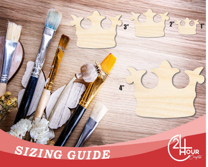 Unfinished Wood Crown Shape | Royalty King Queen | DIY Craft Cutout | up to 46" DIY