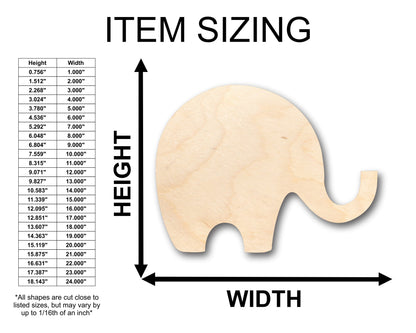 Unfinished Wood Simple Elephant Shape - Craft - up to 46" DIY