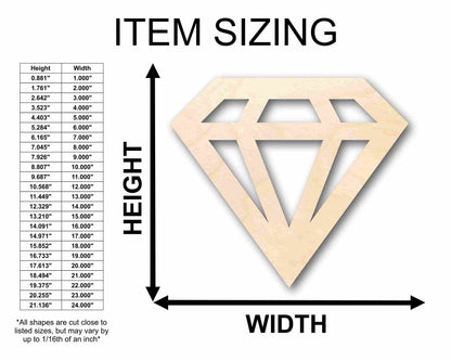 Unfinished Wood Diamond Silhouette - Craft- up to 46" DIY