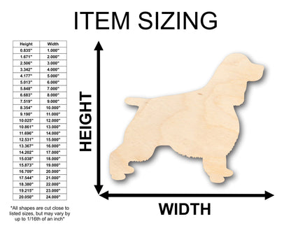 Unfinished Wood English Springer Spaniel Dog Shape - Craft - up to 46" DIY