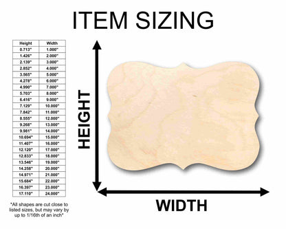 Unfinished Wood Fancy Award Craft Plaque Silhouette - Craft- up to 46" DIY