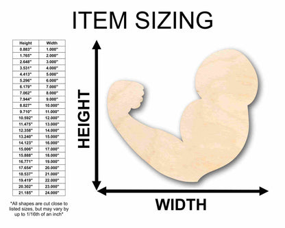Unfinished Wood Flexing Arm Silhouette - Craft- up to 46" DIY