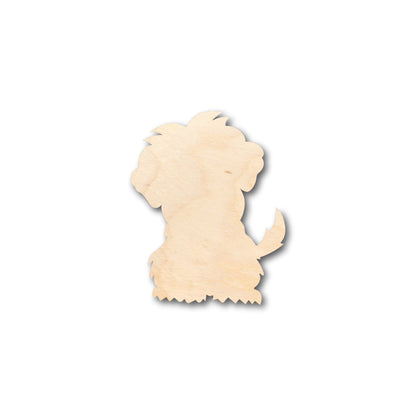 Unfinished Wood Fluffy Puppy Dog Shape - Craft - up to 46" DIY