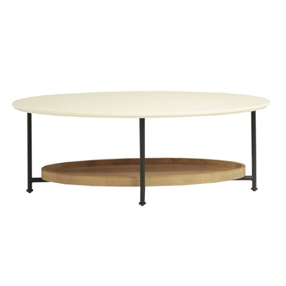 Oval Coffee Table - White / Natural