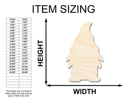 Unfinished Wood Garden Gnome Silhouette - Craft - up to 46" DIY