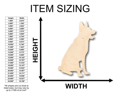 Unfinished Wood German Shepard Dog Shape - Craft - up to 46" DIY