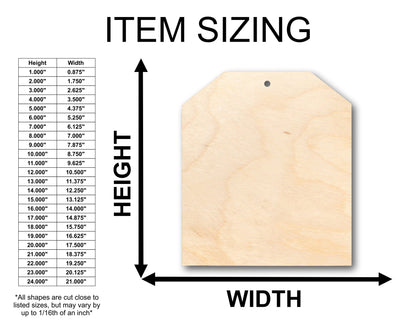 Unfinished Wood Gift Tag Shape - Craft - up to 46" DIY