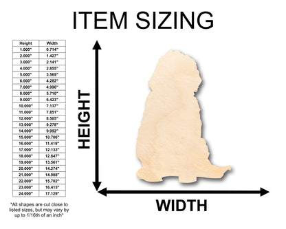 Unfinished Wood Golden Doodle Dog Shape - Craft - up to 46" DIY
