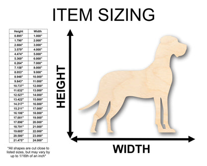 Unfinished Wood Great Dane Dog Shape - Craft - up to 46" DIY