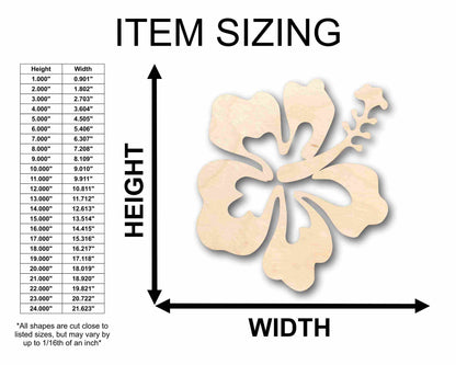 Unfinished Wood Hibiscus Flower Silhouette - Craft- up to 46" DIY