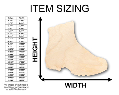 Unfinished Wood Hiking Boots Shape - Craft - up to 46" DIY