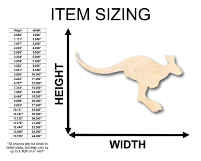 Unfinished Wood Kangaroo Australian Wildlife Shape - Craft - up to 46" DIY