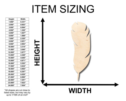 Unfinished Wood Large Feather Shape - Craft - up to 46" DIY