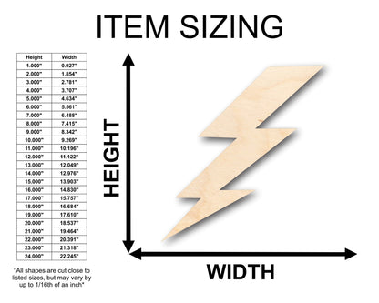 Unfinished Wood Lightening Bolt Shape - Craft - up to 46" DIY