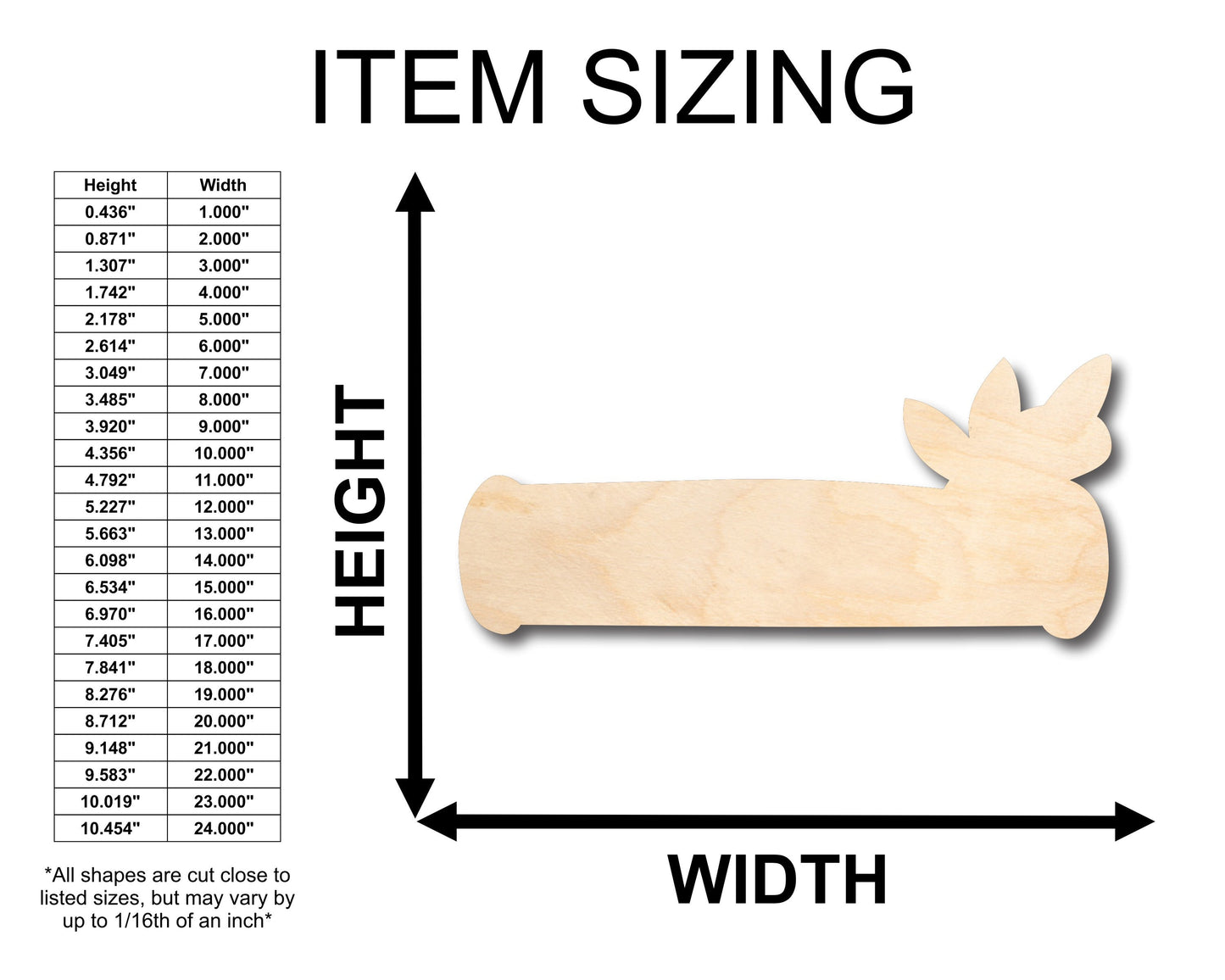 Unfinished Wood Log Sign Shape - Craft - up to 46" DIY
