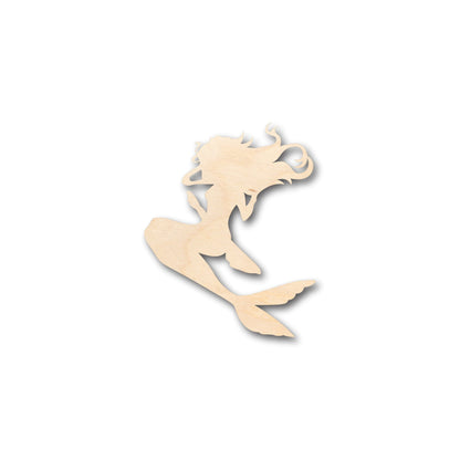 Unfinished Wood Mermaid Siren Shape - Craft - up to 46" DIY