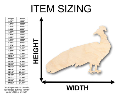 Unfinished Wood Peacock Jungle Wildlife Shape - Craft - up to 46" DIY