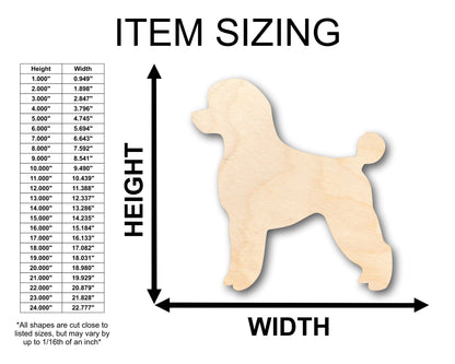 Unfinished Wood Poddle Dog Shape - Craft - up to 46" DIY
