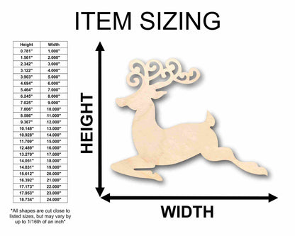 Unfinished Wood Reindeer Silhouette - Craft- up to 46" DIY