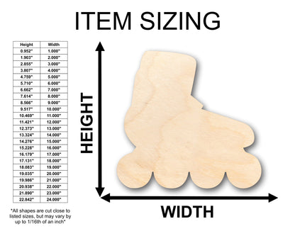 Unfinished Wood Roller Blade Shape - Craft - up to 46" DIY