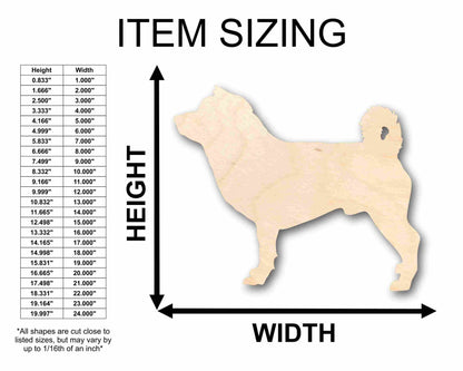 Unfinished Wood Shiba Inu Dog Silhouette - Craft- up to 46" DIY