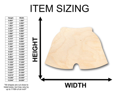 Unfinished Wood Shorts Swim Trunks Shape - Craft - up to 46" DIY
