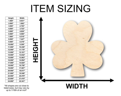 Unfinished Wood Simple Shamrock Shape - Craft - up to 46" DIY