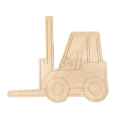 Unfinished Wood Etched Fork Lift Shape | Paint By Line Crafts | up to 30" DIY