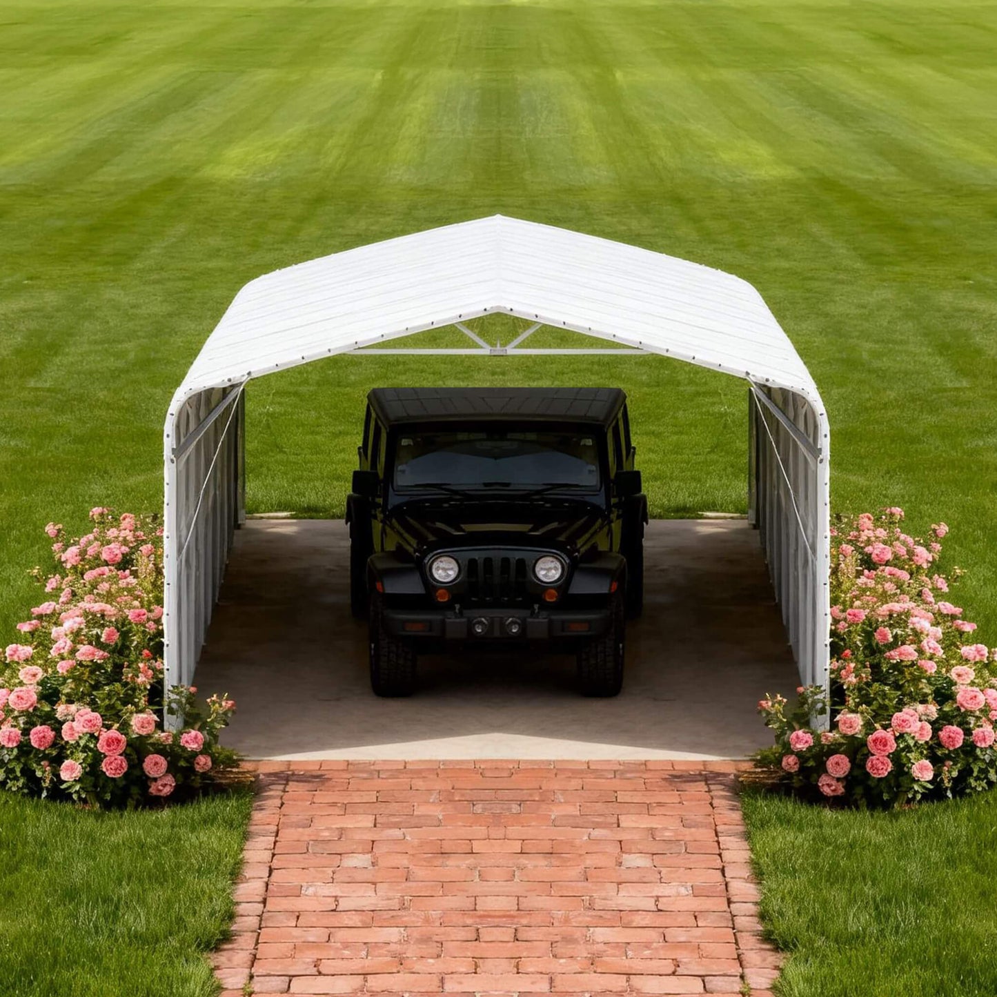 [20X30FT] Heavy-Duty Outdoor Galvanized Steel Carport (SAK21596)