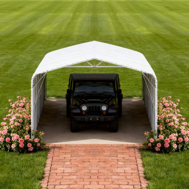[20X30FT] Heavy-Duty Outdoor Galvanized Steel Carport (SAK21596)