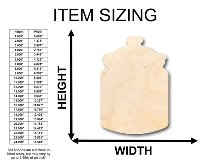 Unfinished Wood Spice Jar Shape - Craft - up to 46" DIY