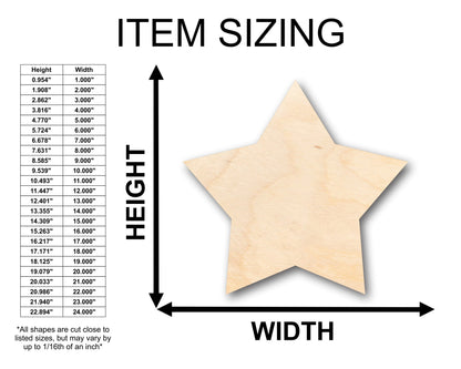 Unfinished Wood Large Fat Star Shape - Craft - up to 46" DIY