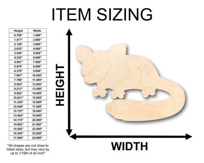 Unfinished Wood Sugar Glider Shape - Craft - up to 46" DIY