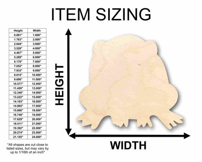 Unfinished Wood Toad Silhouette - Craft- up to 46" DIY