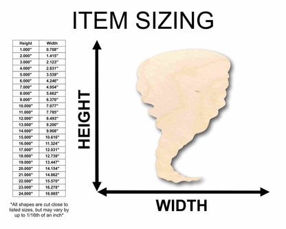 Unfinished Wood Tornado Silhouette - Craft- up to 46" DIY