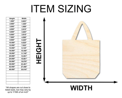 Unfinished Wood Shopping Bag Shape | Craft Cutout | up to 46" DIY