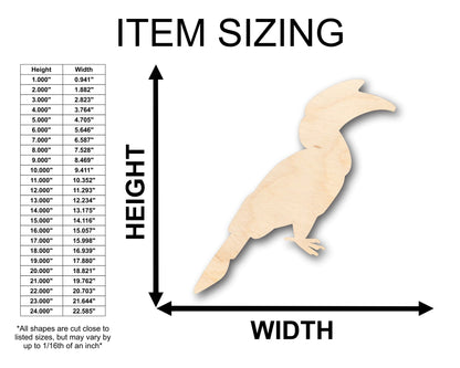 Unfinished Wood Tropical Bird Shape - Craft - up to 46" DIY
