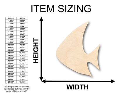 Unfinished Wood Tropical Fish Shape - Craft - up to 46" DIY