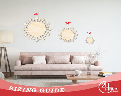 Unfinished Wood Virus Shape | Germ Craft Cutout | up to 46" DIY