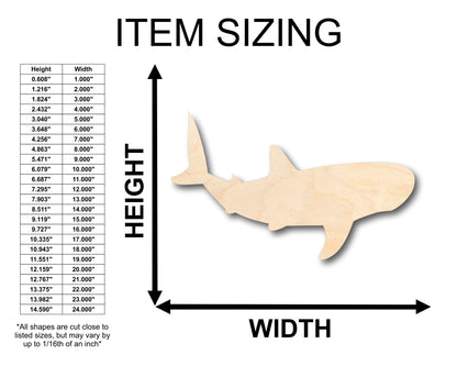Unfinished Wood Whale Shark Shape - Craft - up to 46" DIY