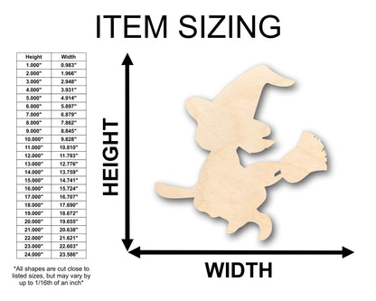 Unfinished Wood Witch Shape - Craft - up to 46" DIY