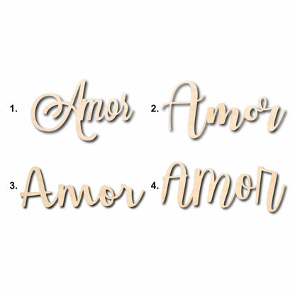 Amor Sign Unfinished Wood Cutout Home Decor DIY
