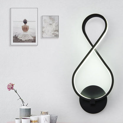 DecorBites™ 8-Shaped LED Sconce Light Fixture - Black, Stylish Acrylic Wall Lighting with Neutral/Warm/White Light